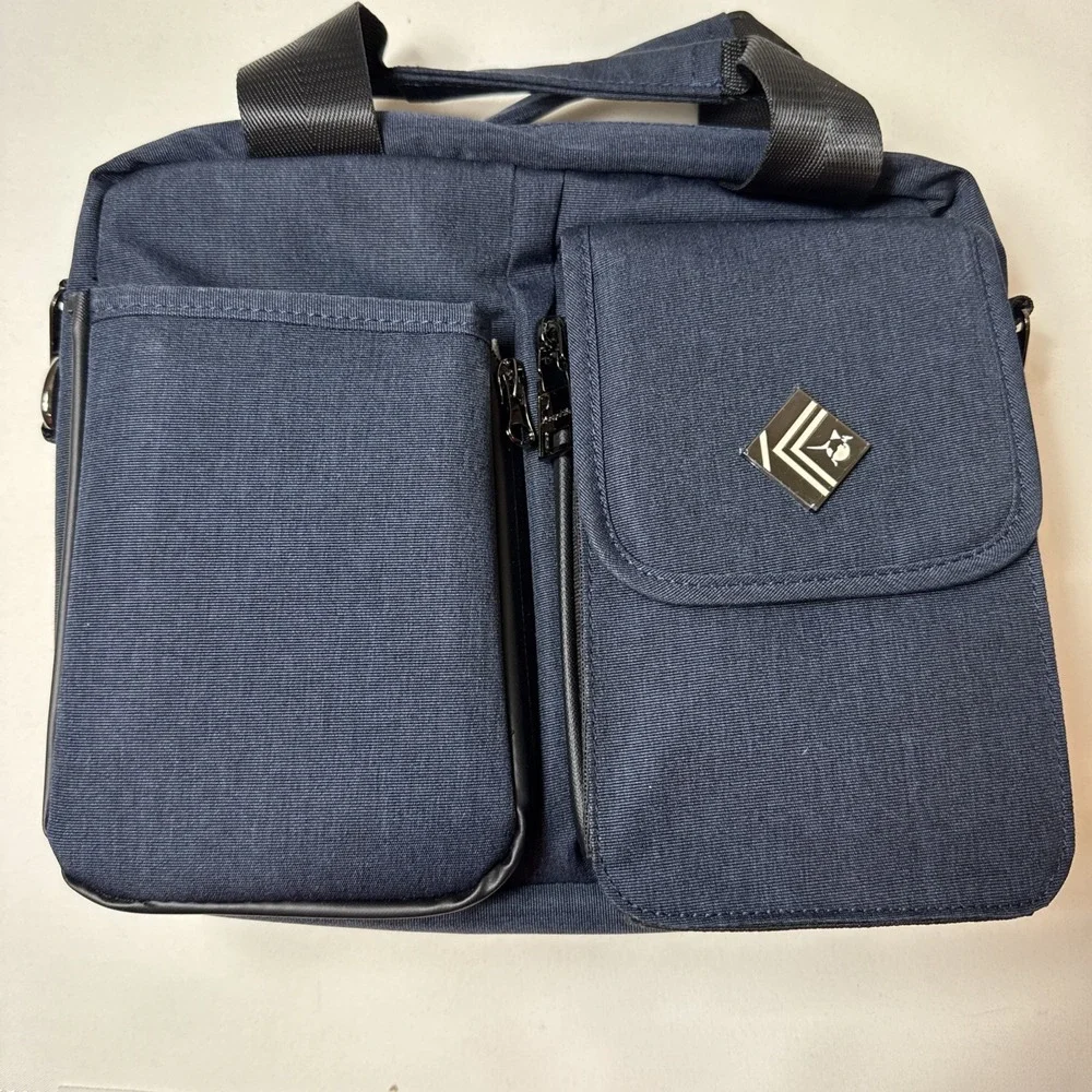 The KangaLife Nylon Traveler Messenger Bag Blue NEW RFID Wallet Bottle Pocket‎